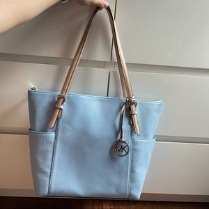 New•Blue and tan MK laptop bag